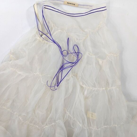 Marchen Silk Tulle Midi Skirt - Picture 3 of 10